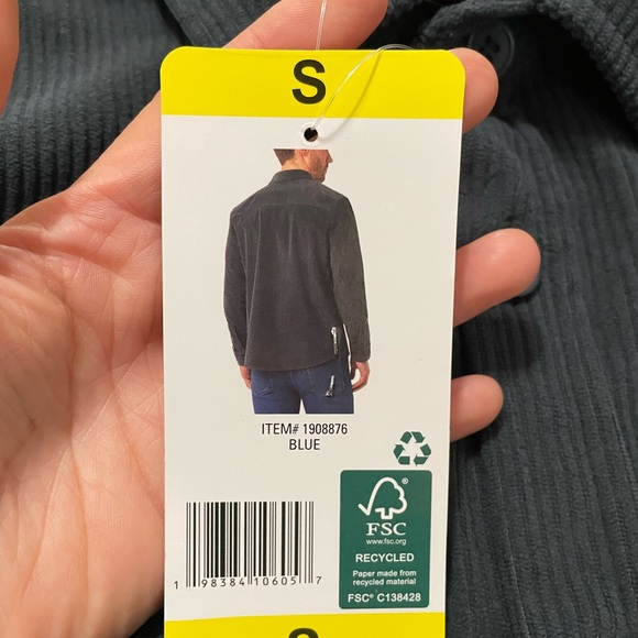 32 Degrees Men's Blue Corduroy Long Sleeve Overshirt Size: Small - Picture 10 of 12